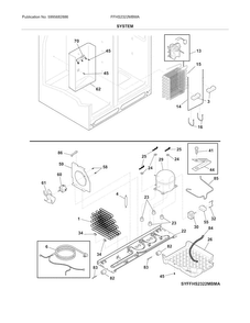 System Diagram and Parts List for FFHS2322MBMA  Frigidaire Refrigerator