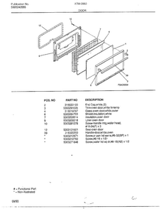 Door Diagram and Parts List for 2883-80A  Frigidaire Range