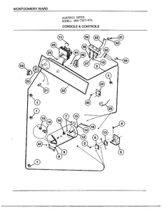 Console And Controls Diagram and Parts List for 7507-87A  Frigidaire Dryer