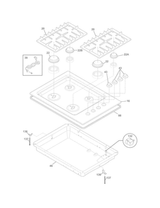 Cook Top Diagram and Parts List for E30GC70FSS2  Electrolux Cooktop