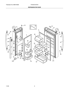 Refrigerator Door Diagram and Parts List for FG4H2272UF04  Frigidaire Freezer