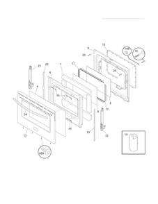 Door Diagram and Parts List for CGEF3034MFD  Frigidaire Range