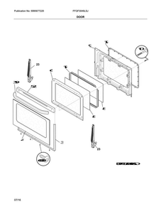 Door Diagram and Parts List for FFGF3049LSJ  Frigidaire Range