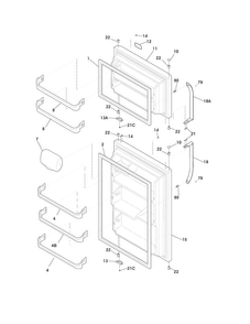 Door Diagram and Parts List for FFTR18D2PS5  Frigidaire Refrigerator