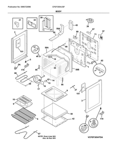 Body Diagram and Parts List for CFEF3054USF  Frigidaire Range