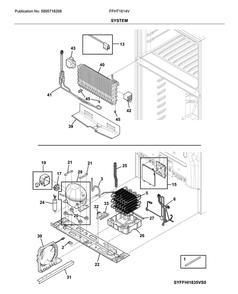 System Diagram and Parts List for FFHT1814VW0  Frigidaire Refrigerator