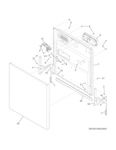 Door Diagram and Parts List for LFBD2409LF0B  Frigidaire Dishwasher