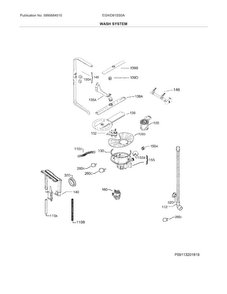 Wash System Diagram and Parts List for EI24ID81SS0A  Electrolux Dishwasher