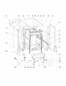 Tub/frame Diagram and Parts List for 58714659110  Kenmore Dishwasher