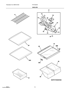 Shelves Diagram and Parts List for FFHT2033VS4  Frigidaire Refrigerator