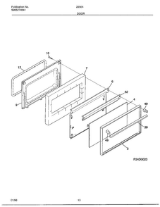 Door Diagram and Parts List for 285647B  Frigidaire Range