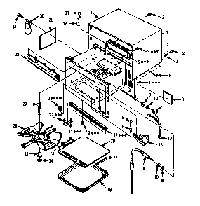 Cabinet Parts Diagram and Parts List for 5648773580  Kenmore Microwave