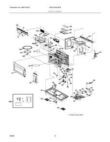Oven, Cabinet Diagram and Parts List for FMOS184LBFB  Frigidaire Microwave
