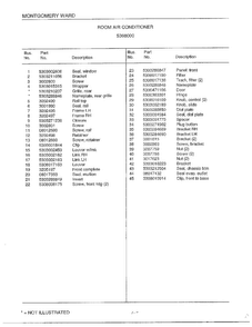 Room Air Conditioner Page 2 Diagram and Parts List for 5368000  Frigidaire Air Conditioner