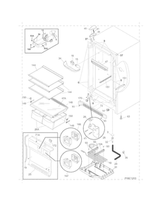 Cabinet Diagram and Parts List for FKCH17F7HWD  Frigidaire Refrigerator