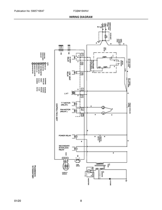 Wiring Diagram Diagram and Parts List for FGBM19WNVFA  Frigidaire Microwave