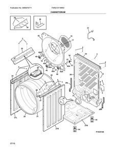 Cabinet/drum Diagram and Parts List for FARG1011MW2  Frigidaire Dryer
