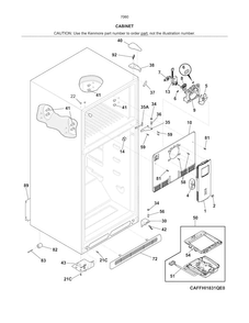 Cabinet Diagram and Parts List for 25370604415  Kenmore Refrigerator