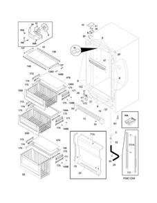 Cabinet Diagram and Parts List for EI32AF65JS3  Electrolux Freezer