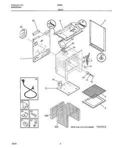 Body Diagram and Parts List for 28364  Frigidaire Range