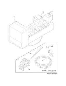 Ice Maker Diagram and Parts List for FFHS2311LWGA  Frigidaire Refrigerator