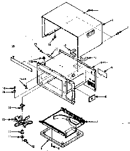 Cabinet Parts Diagram and Parts List for 5648748611  Kenmore Microwave