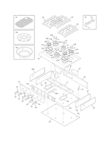 Cook Top Diagram and Parts List for E36GC76PPS0  Electrolux Cooktop