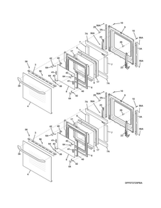 Doors Diagram and Parts List for FFET2725PWD  Frigidaire Wall Oven