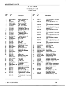 30" Gas Range/ Basic Body Page 2 Diagram and Parts List for 2568A  Frigidaire Range