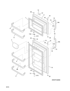 Doors Diagram and Parts List for FPHT18D3RS1  Frigidaire Refrigerator
