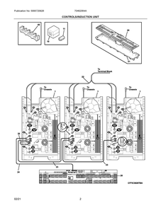 Controls/Induction Unit Diagram and Parts List for 70462064A  Frigidaire Range