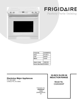 01 - COVER SHEET Diagram and Parts List for CGIS3065PFH  Frigidaire Range