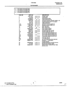 Top/drawer Page 2 Diagram and Parts List for 4893-80B  Frigidaire Range