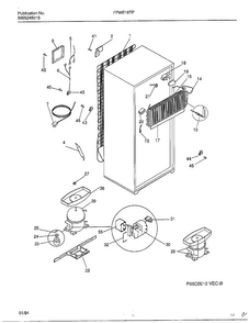 Refrigerator Page 8 Diagram and Parts List for FPWE18TP  Frigidaire Refrigerator