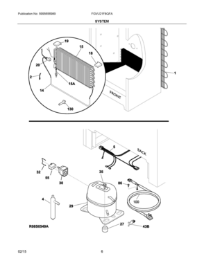 04 - SYSTEM Diagram and Parts List for FGVU21F8QFA  Frigidaire Freezer