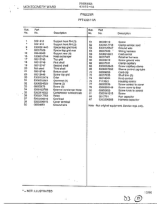 Freezer Page 6 Diagram and Parts List for 43051-0A  Frigidaire Freezer