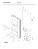 DOOR Diagram and Parts List for FFU12K1DW1  Frigidaire Freezer