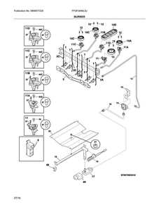 Burner Diagram and Parts List for FFGF3049LSJ  Frigidaire Range