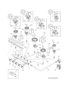 Burner Diagram and Parts List for FFGC3626SBA  Frigidaire Cooktop