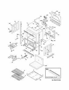 Lower Oven Diagram and Parts List for 79047873406  Kenmore Wall Oven