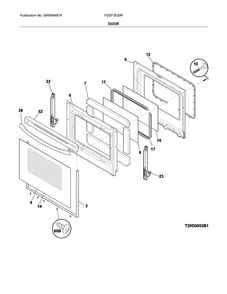Door Diagram and Parts List for FGEF3030PWB  Frigidaire Range