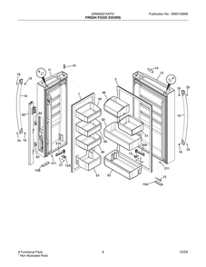 Fresh Food Doors Diagram and Parts List for GRMN2872AF01  Frigidaire Refrigerator