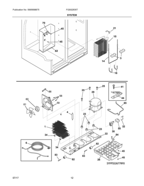 07 - SYSTEM Diagram and Parts List for FGSS2635TP0  Frigidaire Refrigerator