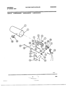 27" Dryer-gas Page 9 Diagram and Parts List for MGD436RBW0  Frigidaire Dryer