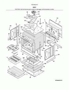 Body Diagram and Parts List for 79049423315  Kenmore Wall Oven