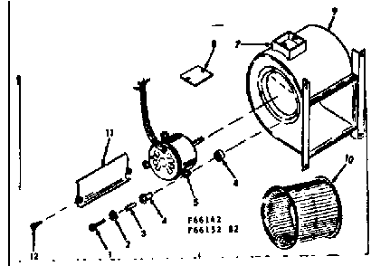H-q blower assembly Diagram and Parts List for 86766152  Frigidaire Furnace