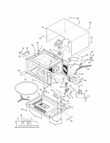 Upper Oven Diagram and Parts List for 79047852407  Kenmore Microwave