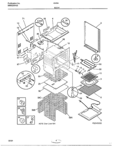 Body Diagram and Parts List for 484640A  Frigidaire Range