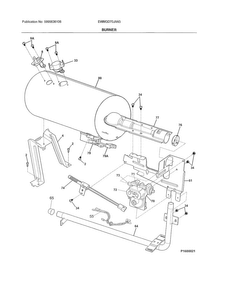 Burner Diagram and Parts List for EWMGD70JIW3  Electrolux Dryer