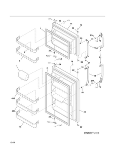 Doors Diagram and Parts List for 25360112410  Kenmore Refrigerator